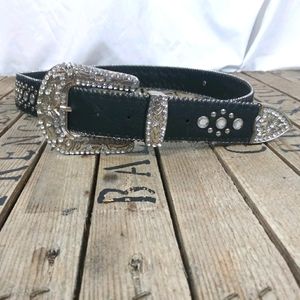 Black & Silver Bling Belt